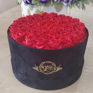 Elegant Red Rose Arrangement in Black Box